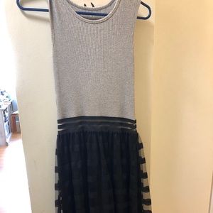 Gray and black dress